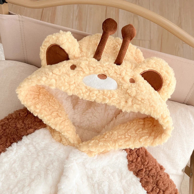 IYEAL Winter Cartoon Kapuzen Ohren Warm Plus Fleece Mantel Winter Baby Niedlichen Mantel Neue Baby Kleidung Baby Verdickt Mantel