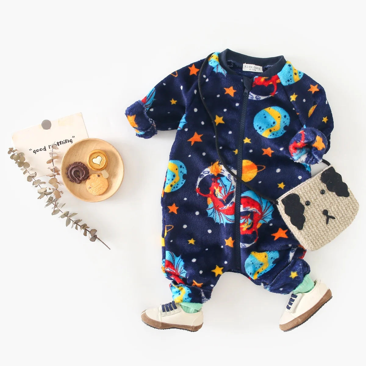 Sanlutoz Halloween Pumpkin Long Sleeve Baby Jumpsuits Zipper Winter Fleece Warm Infants Rompers Clothing Thickened Cozy