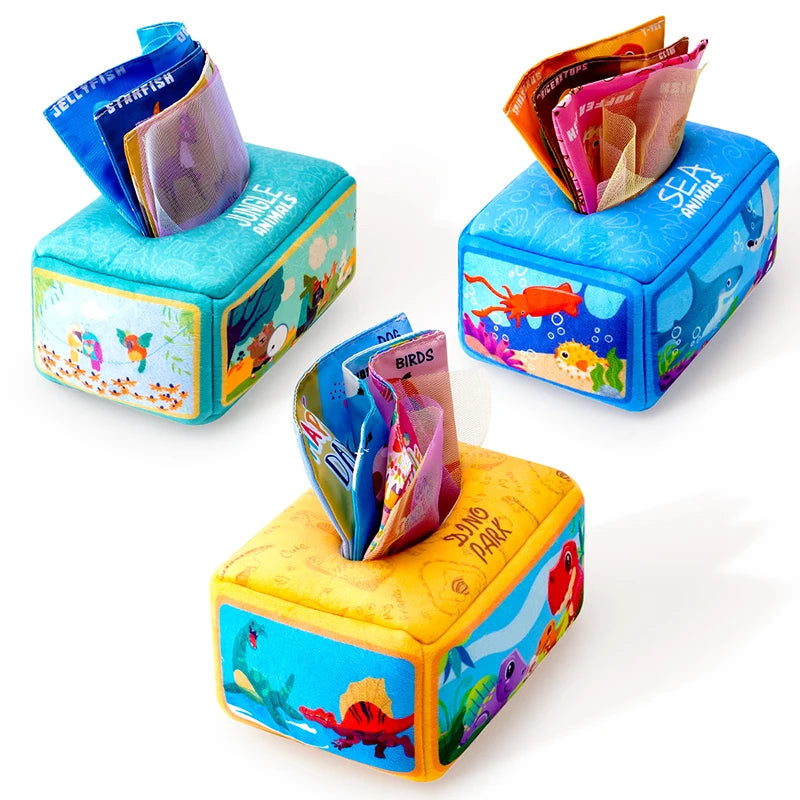 Baby Ziehen Papier Handtuch Reißen Tissue Box Baby Puzzle Frühen Bildung Montessori Kinder Tuch Spielzeug