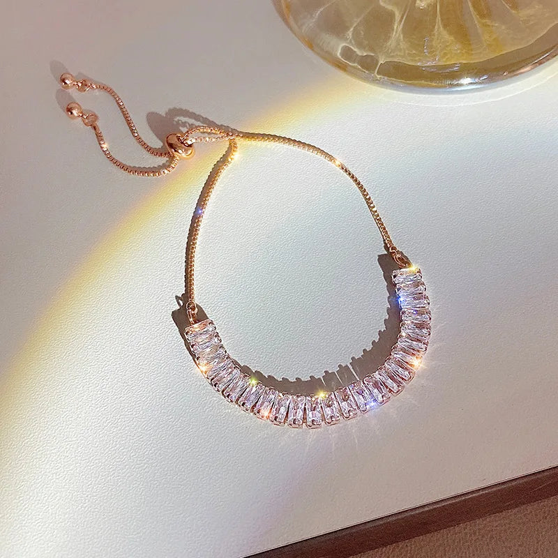 Colorful Zircon Butterfly Drawstring Bracelets For Women Lovely Bowknot Silver Color Adjustable Bracelets Jewelry Birthday Gifts