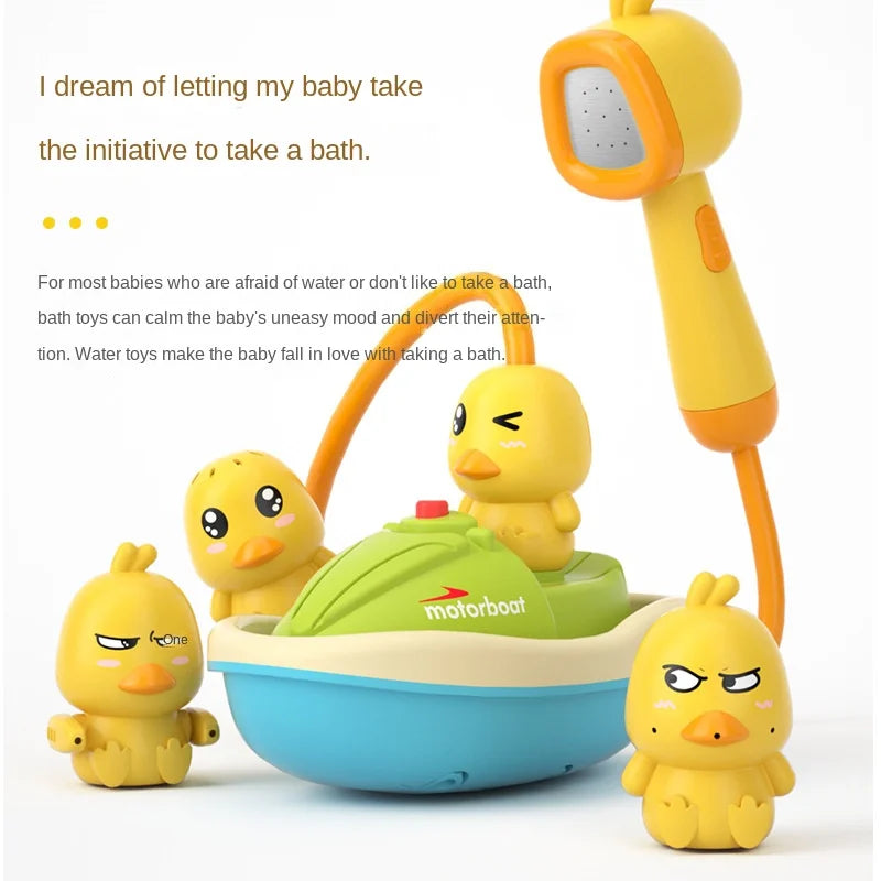 Baby-Badespielzeug, süße Ente, elektrischer Wasserspray, Badezimmer-Badespielzeug, Kinderbad und Dusche, Badewanne, interaktives Kleinkindspielzeug, Geschenke