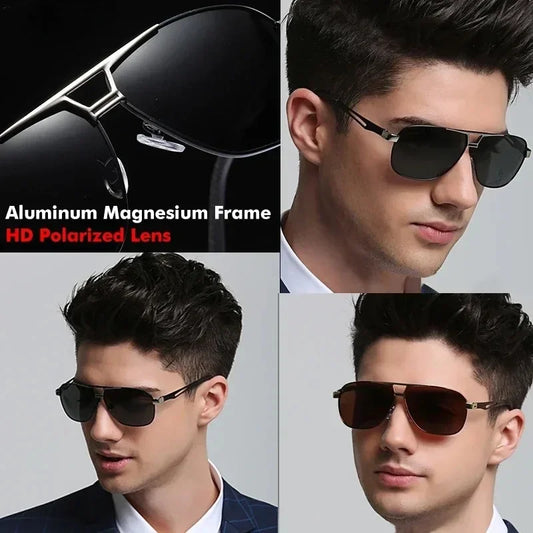 Aluminum Magnesium Square Polarized  Photochromic Sunglasses Men Sun Glasses Safety Driving Oculos De Sol Masculino