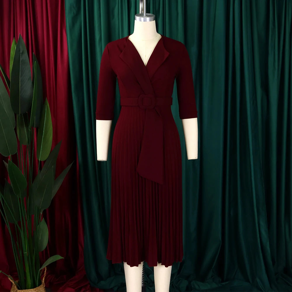 Green Pink Women's Evening Dress New Arrival Curvy Plus Size Dress Chic And Elegant Woman Day Party Dresses Winter Fall Clothes