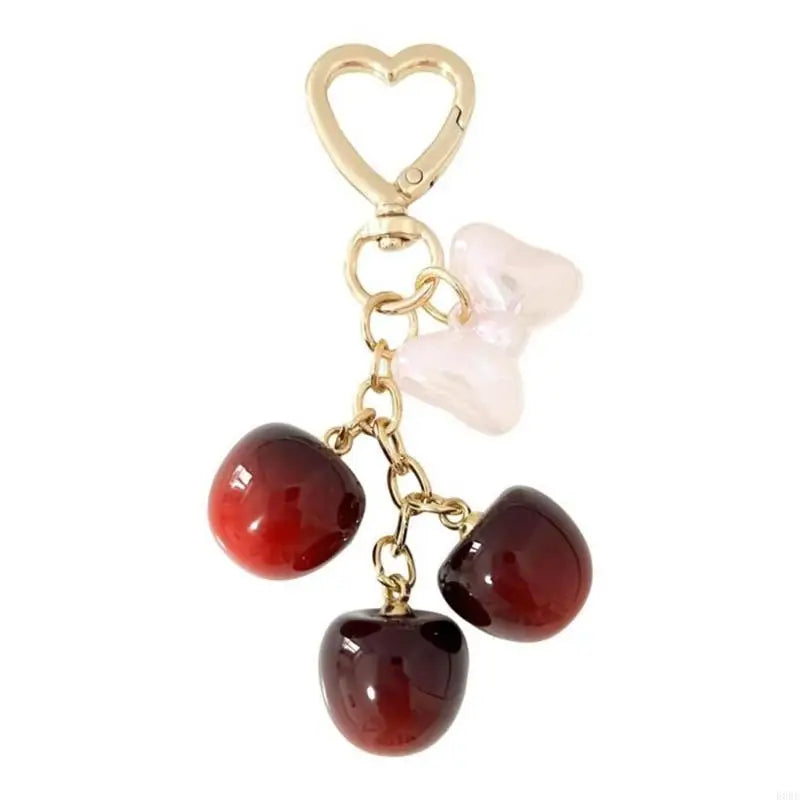 E0BE Unique Cherry Keychain Bag Charm Keyrings Accessory For Handbags And Wallets