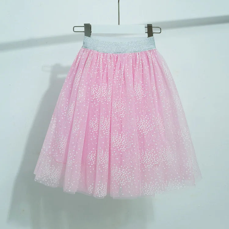 Fashion Baby Girl Skirt Mesh Tutu Tulle Long Length Teenager Girl Clothes Elegant Princess Snow Kids Clothing Plus Size Children