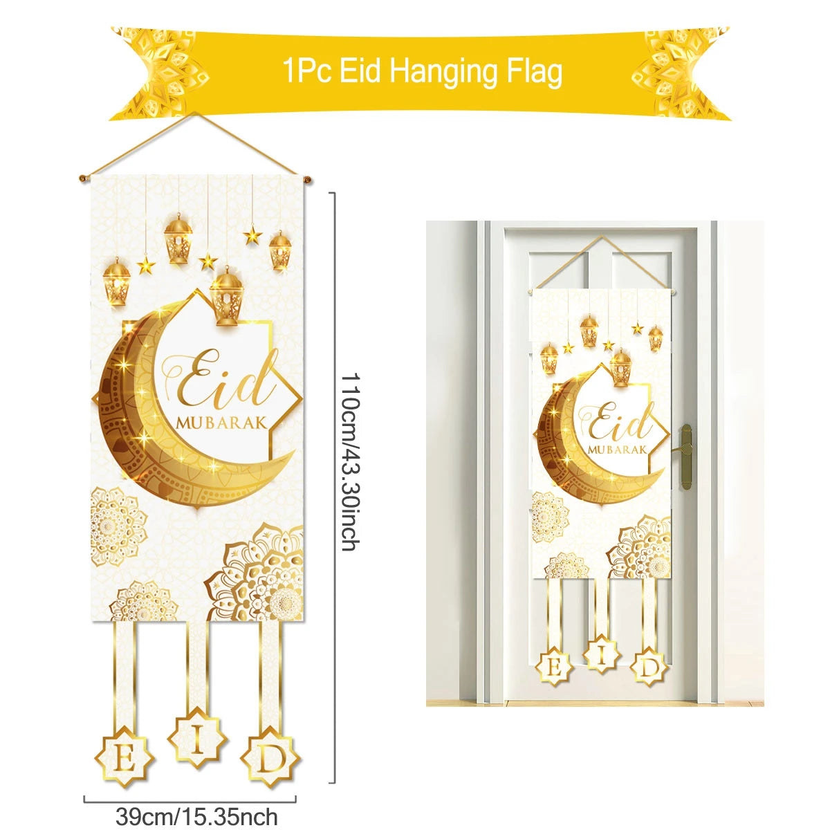 Ramadan Hanging Flag Ramadan Kareem Decoration For Home 2025 Aid EID Mubarak Muslim Islamic Festival Eid Al-fitr Party Supplies