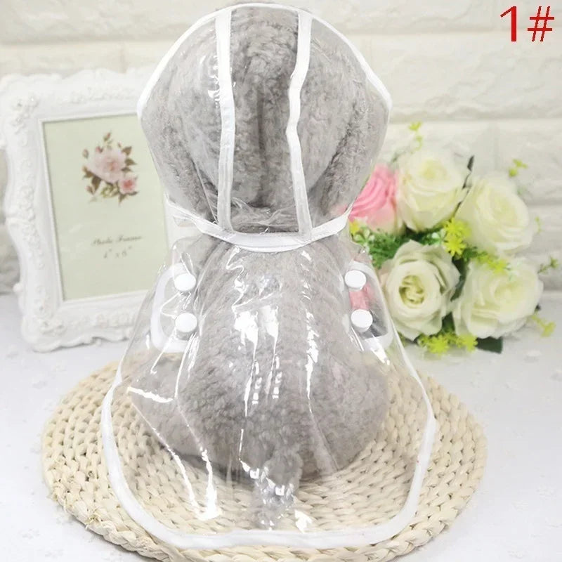Pet Dog Puppy Transparent Rainwear Raincoat Pet Hooded Waterproof Jacket Clothes