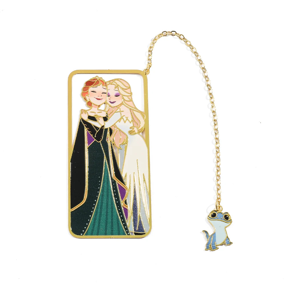 Anime Frozen Elsa Bookmark Princess Reading Page Marker Tools Stationery Cartoon Periphery Metal Fashion Gifts Collect Souvenir
