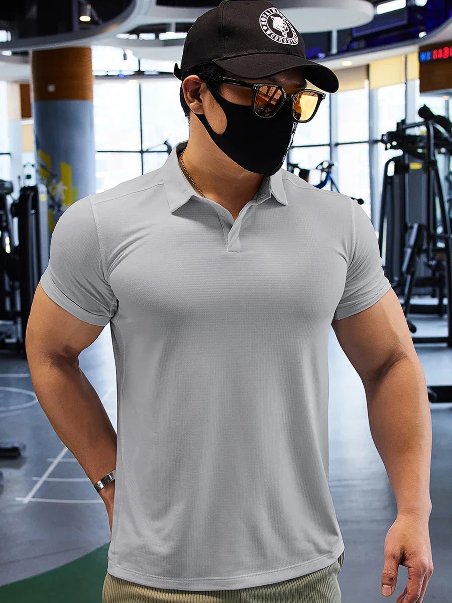 Men Dry Fit Compression Sweatshirt Man Short Sleeve Athletics Clothing Gym Fitness Sports Wear Tops Golf T-shirts Sportswear mon