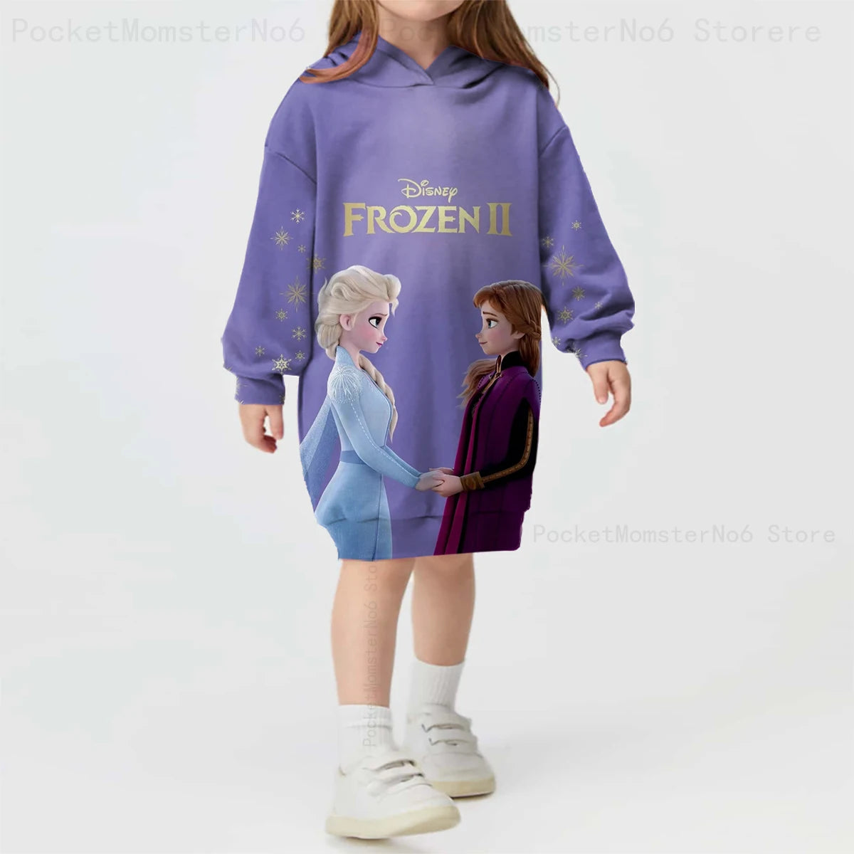 3D Printing Spring and Autumn Disney Frozen New Long-sleeved Hoodie Cute Princess Dress Kids Casual Girls Decoration