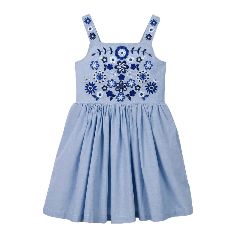 Little maven 2024 Baby Mädchen Freizeitkleidung Baumwolle Schöne Kinder Sommerkleid für Kleinkinder 2 bis 7 Jahre