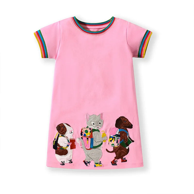 Little maven 2024 Baby Mädchen Freizeitkleidung Baumwolle Schöne Kinder Sommerkleid für Kleinkinder 2 bis 7 Jahre
