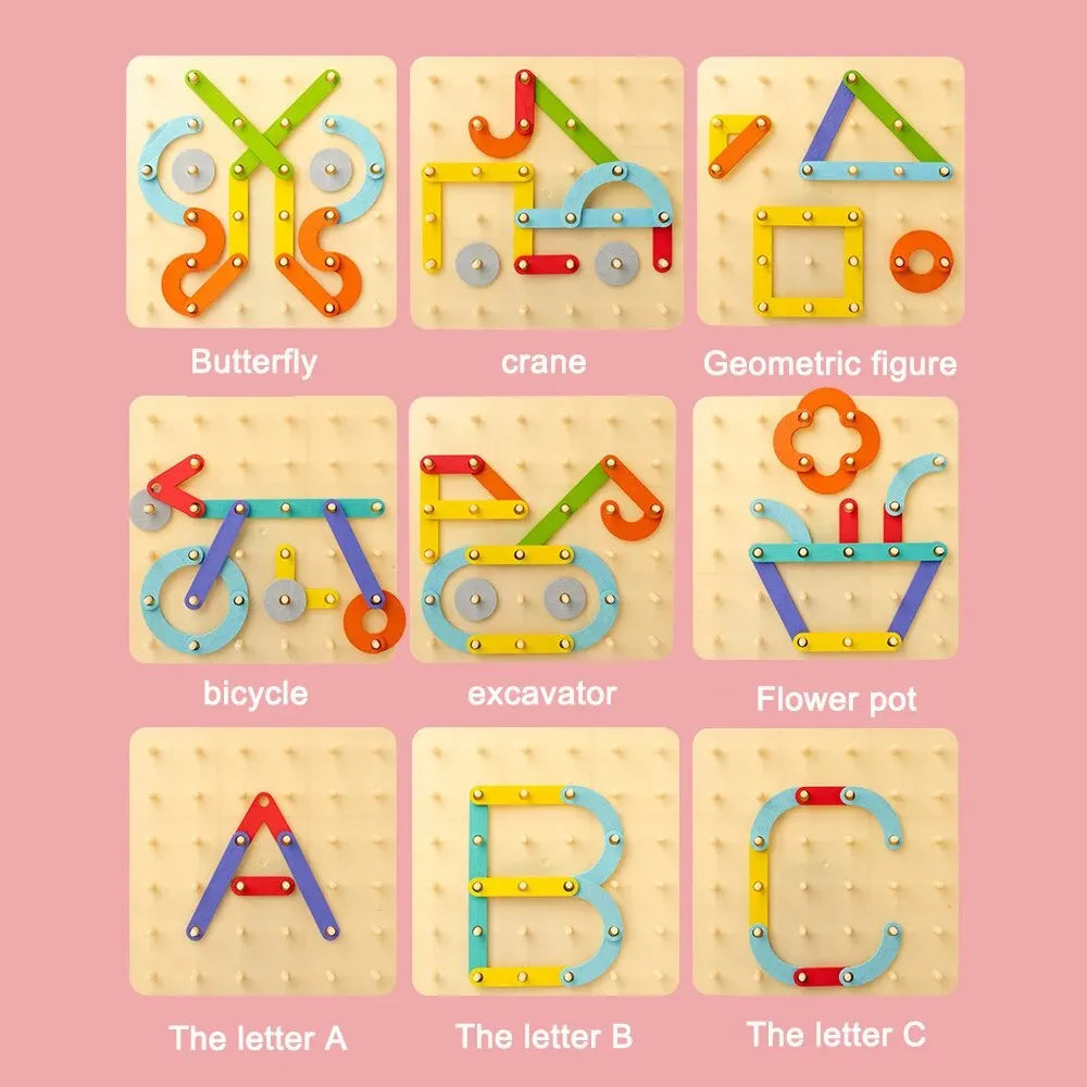 Montessori Variable Shape Matching Column Creative Building Blocks Early Education Toy Baby Puzzle Blocks