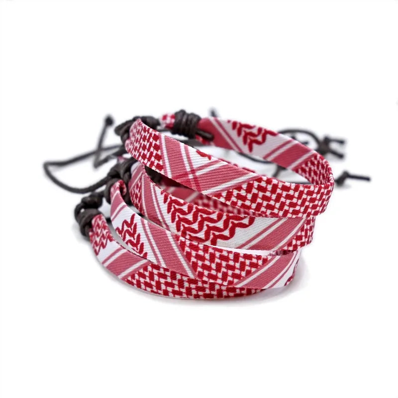 Multicolor Manual Weave Palestine Bracelet Gaza Color Arabic Ethnic Style Men Women Adjustable Accessories Gifts hépīng Peace