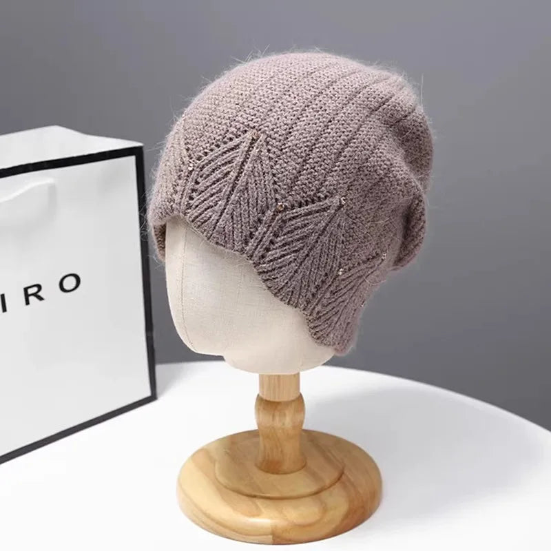 Women's Comfort Hat Knitted Hat Fluffy Hat Warm Thick Soft Elastic Knitted Autumn/Winter Windproof Outdoor Soft Hat
