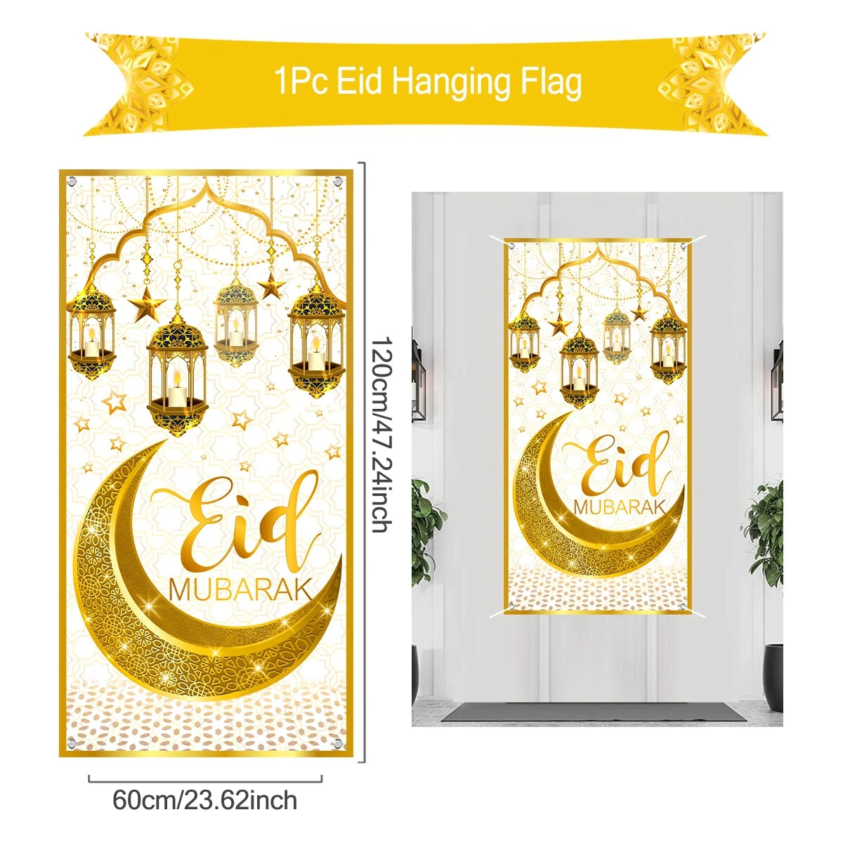 Ramadan Hanging Flag Ramadan Kareem Decoration For Home 2025 Aid EID Mubarak Muslim Islamic Festival Eid Al-fitr Party Supplies