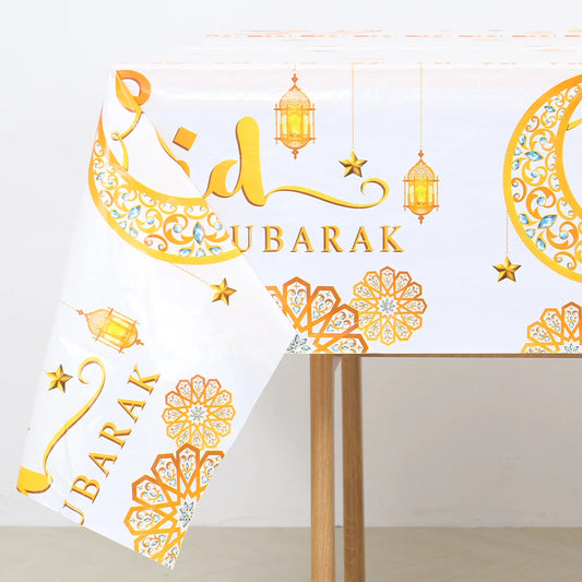 Eid Mubarak Tablecloths Ramadan Decoration for Home 2024 Islamic Muslim Ramadan Kareem Tableware Eid Al Adha Gift Party Decor