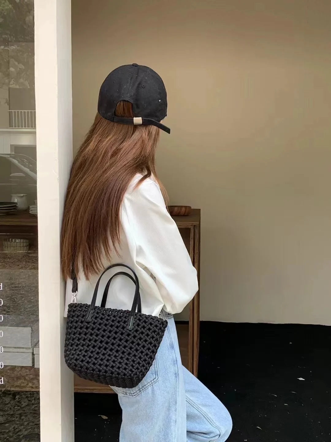 Woven Bag for Women Tote Bag Large Summer Beach Travel Handbag and Purse Retro Handmade Shoulder Bag Woven Bucket bag
