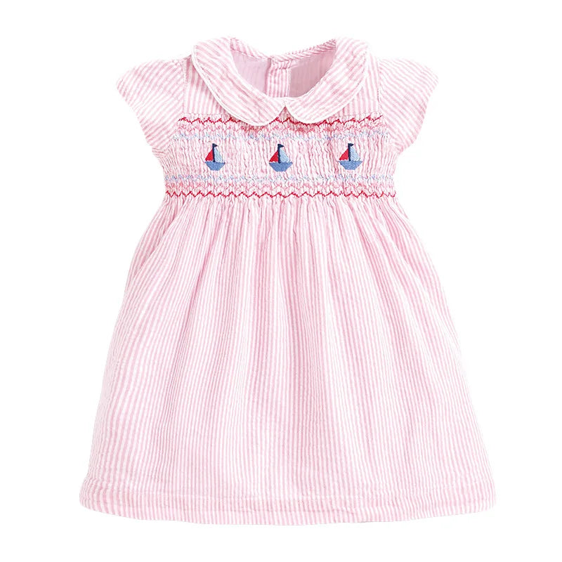 Little maven 2024 Baby Mädchen Freizeitkleidung Baumwolle Schöne Kinder Sommerkleid für Kleinkinder 2 bis 7 Jahre