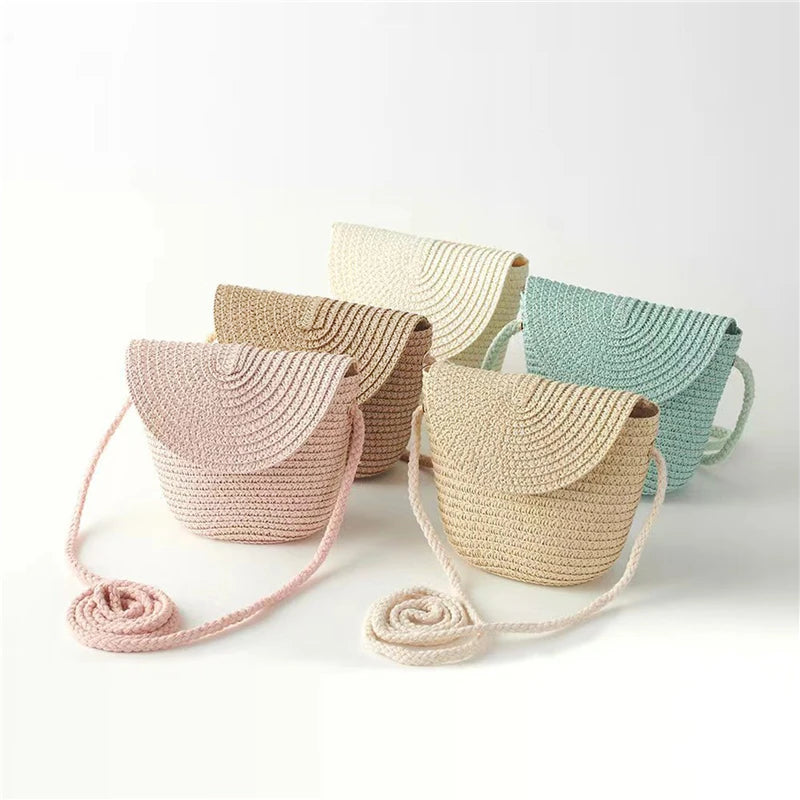 Fashion Woven Straw Bag Handmade Rattan Crossbody Handbags Knit Summer Beach Small Purse Women Shoulder Messenger Bags Wallet