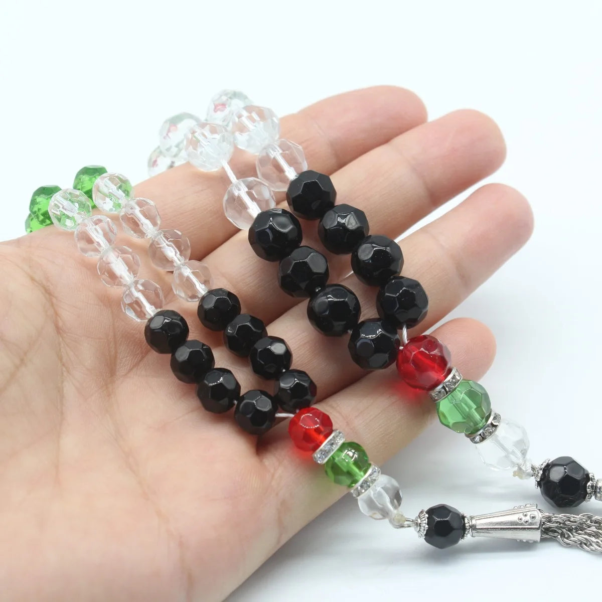 Palestine Arabic Flag Color 99 Tesbih Prayer Beads Rosary Tasbih Muslim Car-Home-Office Hanging Masbaha Misbaha Sibaha Subha
