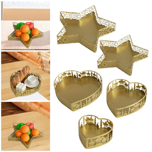 Fruit Snack Display Tray Elegant Wedding Nuts Plate Ramadan Decorative Tray