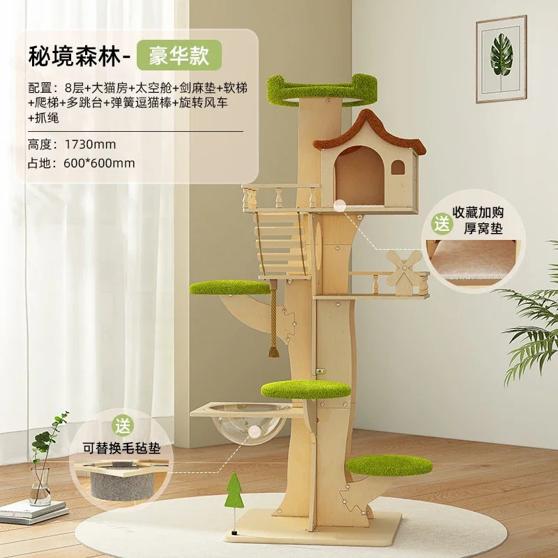 Cat Crawler  Integrated Solid Wood Large Rack Does Not Occupy Space Capsule Sisal Scratch Board