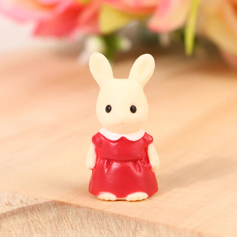 Mini Rabbit Garden Scene Decorative Toy Play House Accessories Prop