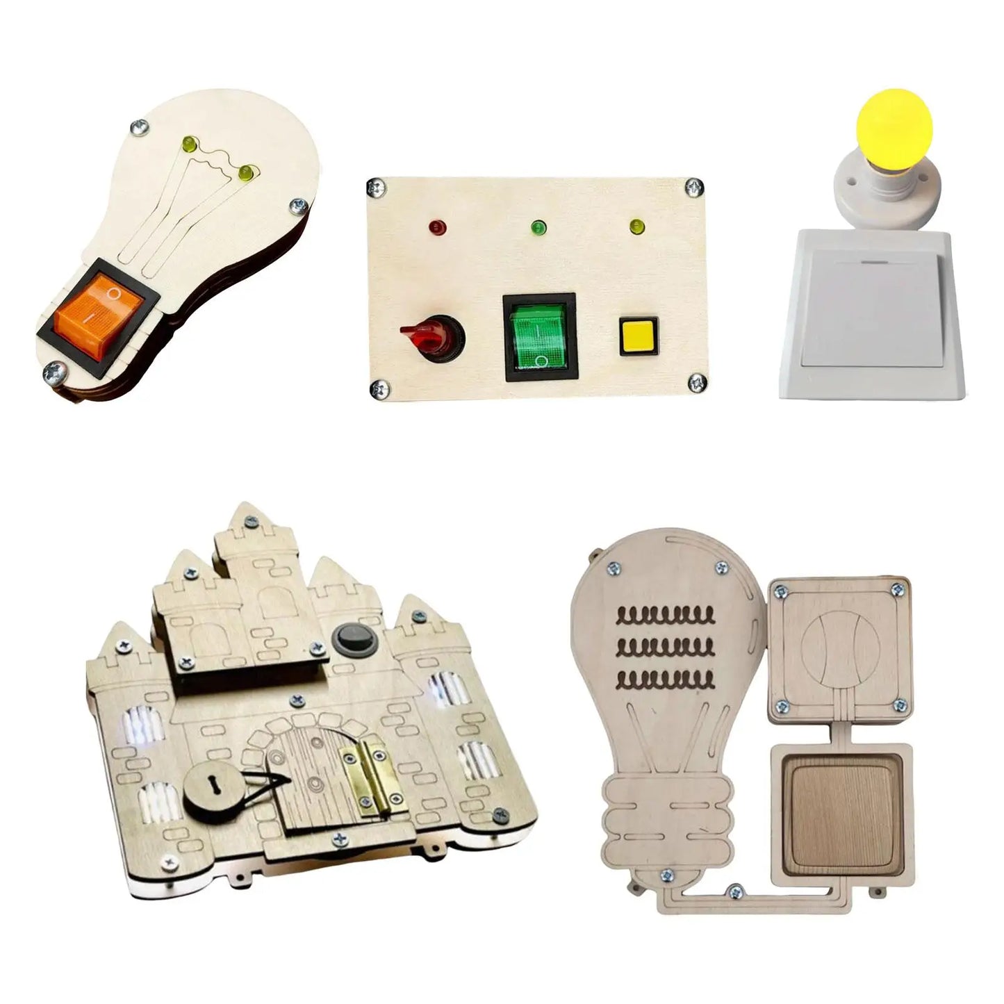 Toddlers Busy Board DIY Parts Motor Skills Toys for Teaching Prop Brain