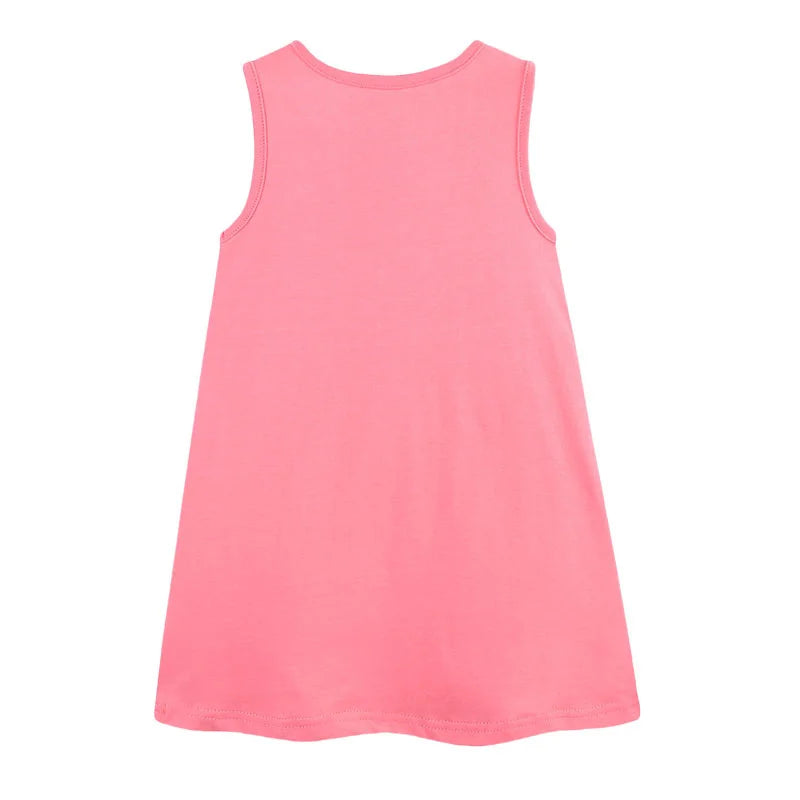 2-7T Sleeveless Girls Dresses Summer Girls Party Dress Animals Print Birthday Kids School Children Clothing Toddler Dresses