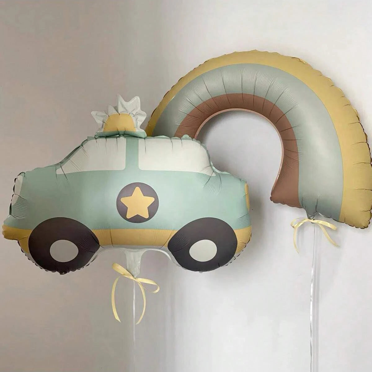 Cartoon Matte Bär Regenbogen Flugzeug Auto Folienballons Happy Birthday Party Dekorationen Kinder Mädchen Junge Baby Shower Spielzeug Zubehör
