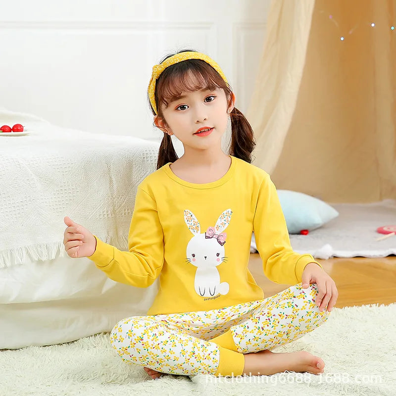 Autumn Winter Baby Girl Clothes Pajamas Sets Boys Pyjamas Kids Homewear Cotton Nightwear Children's Indoor Clothing Pijamas Suit