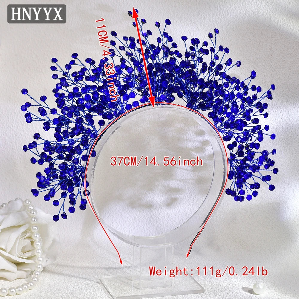 HNYYX Luxury Bridal Headband Rhinestone Wedding Crown Fashion Bridal Tiara Hair Accessories Women Beauty Festival Headpiece A234