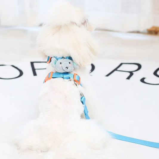 Ins Cute Cartoon Dog Leash Pet Chest Back Dog Cat Universal Waterproof Anti-fouling Dog Rope Duck Harness Elephant Chest Strap