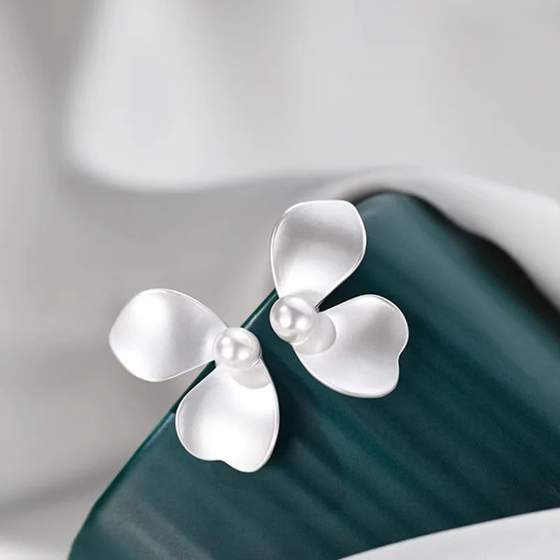 925 Sterling Silver Pearl Butterfly Shape Earrings Fashion Charm Simple Style Earrings Birthday Gift Women's Fine Jewelry
