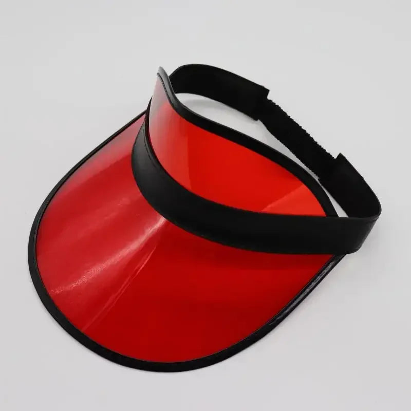 Summer Outdoor Golf Cap for Men Women Shade Transparent UV-Resistant Soft Plastic Yellow Color Adjustable Beach Sun Cap Visor