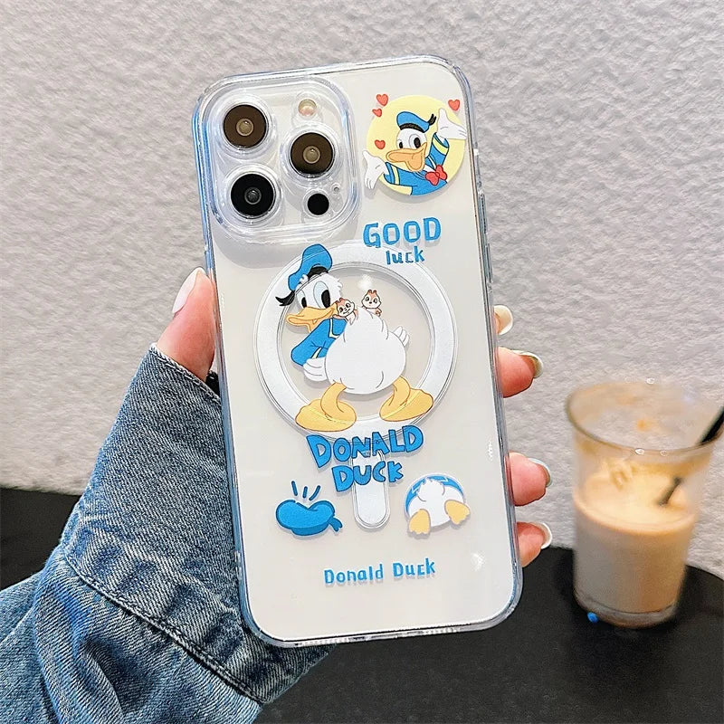 Disney Donald Duck For Magsafe Magnetic Case For iPhone 15 14 11 13 12 Pro Max Wireless Charging Phone Protection Accessories