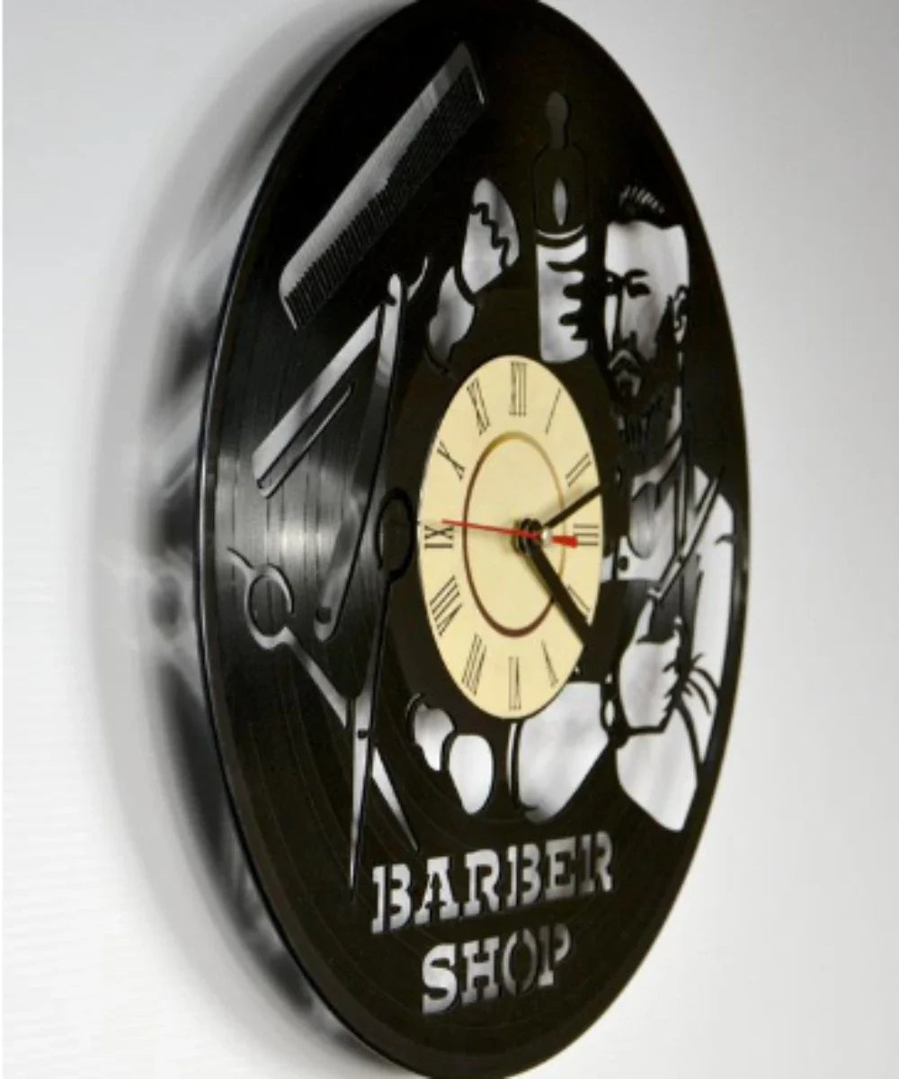 Hairdresser Vinyl Record Wall Clock Modern Design Barber Shop Salon Beauty Salon Clocks Barbershop LED Wall Watch Home Decor