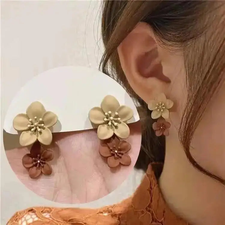 925 Silver Needle Korean Fashion Crystal Heart Earrings For Women Jewelry 2024 Trending Women's Red White Pearl Drop Earrings