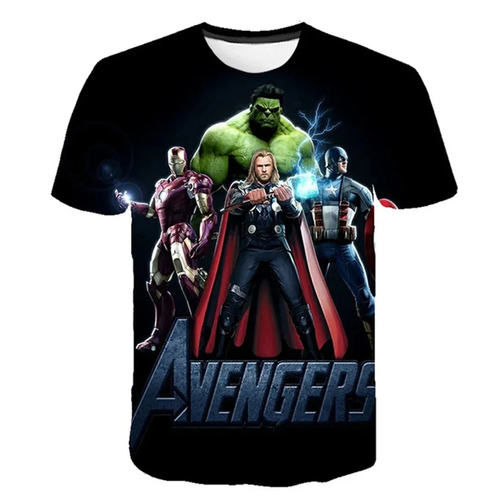 MINISO Superhelden 3D-Druck Trendy T-Shirts Kleidung Kinder Jungen Mädchen Kurzarm T-Shirt Kinder Sommermode Top T-Shirt