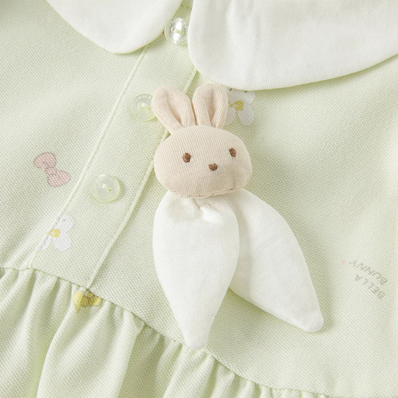 Dave Bella Summer Baby Girls Cute Rabbit Bow Floral Dress Fashion Party Dress Kids Girl Infant Lolita Clothes DB2235514