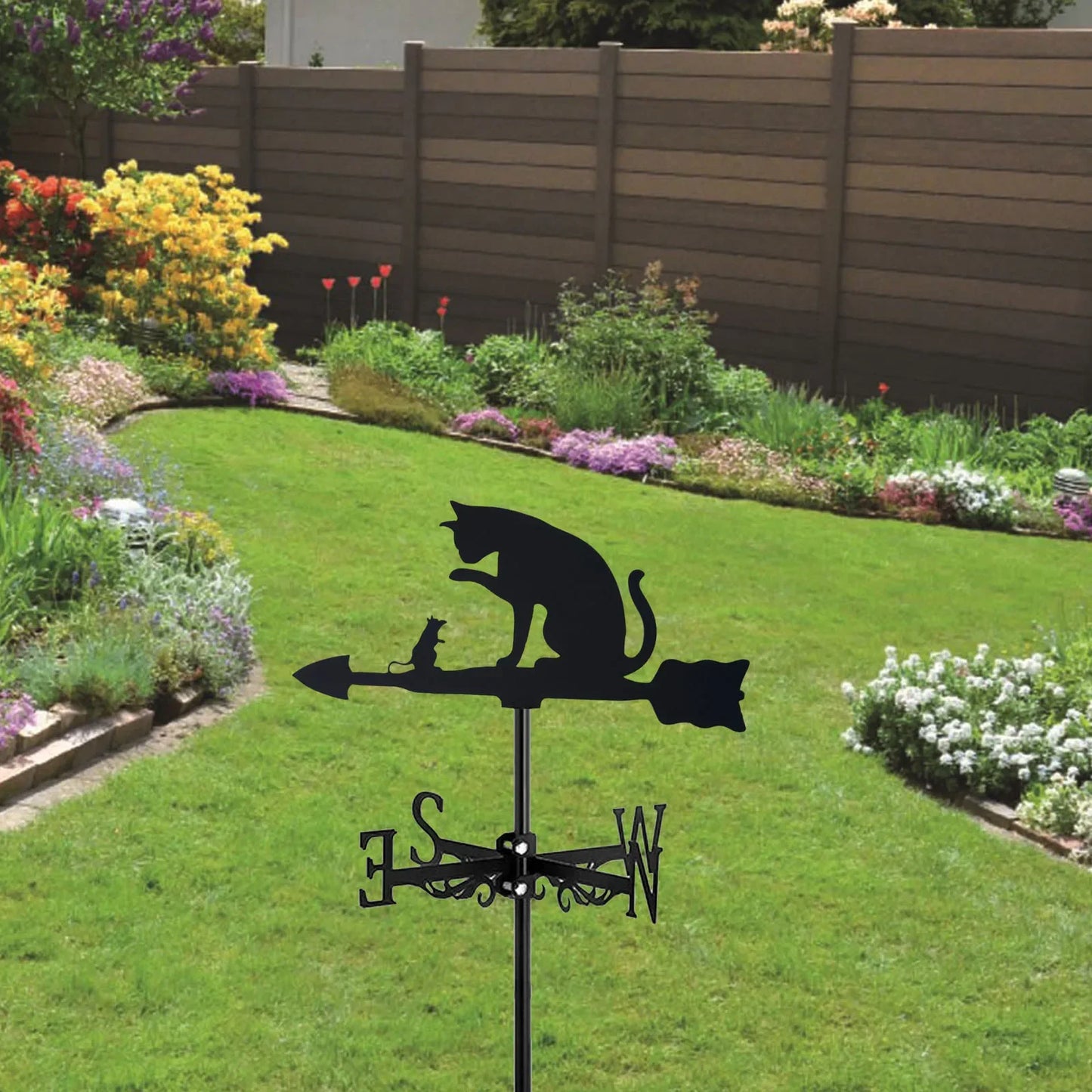 New Fashion Vane, Cat Family, Cat With Mouse, Metal Rain Outdoor Decoration, Garden Roof Art, Farm Railing Festival Props