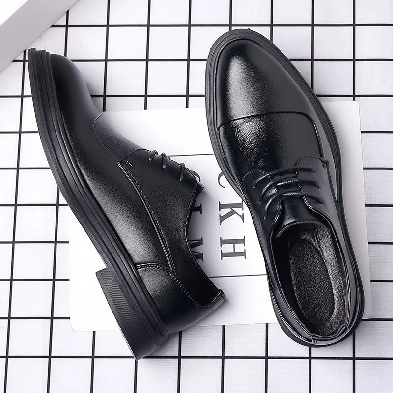 2025 Spring Gentleman Oxfords Leather Shoes Luxury Goods Men Shoes Fashion Casual Pointed Toe Formal Business Male Wedding Dress men shoes
