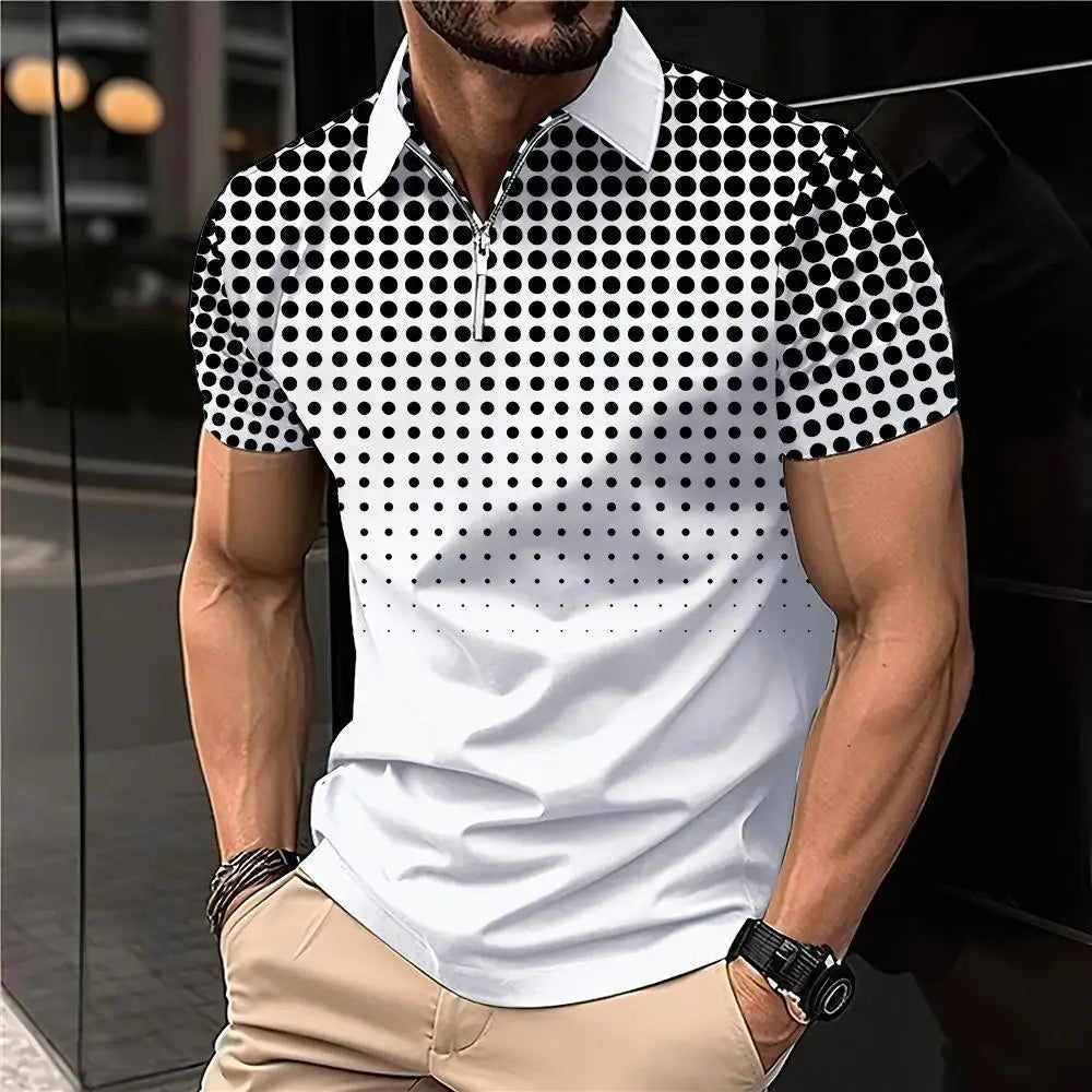 Summer T Shirts for Men Short Sleeve Men's Clothing Collar 3D Printing mon