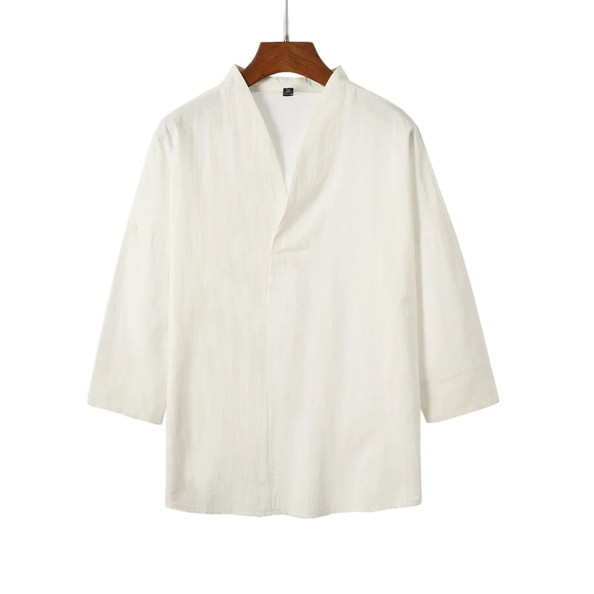 Summer Short Sleeve Men New Half-sleeved Cotton Linen Breathable Men Clothing T-shirt Tops - mon
