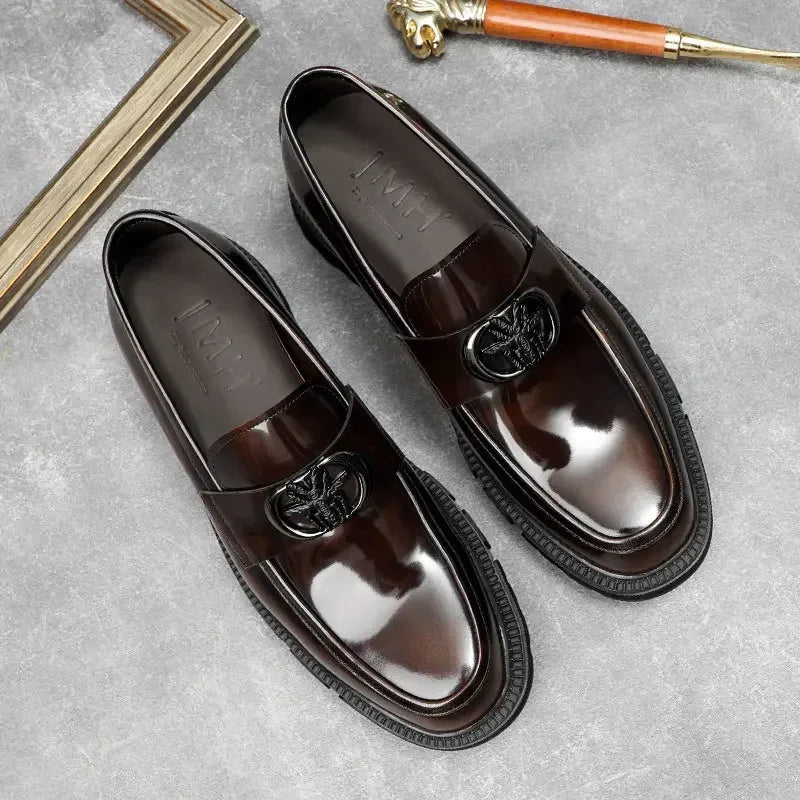 2025 New Men Oxhide Shoes with Thick Soles and Big Heads Lazy People Casual MenFashion Shoes Fashion Shoes