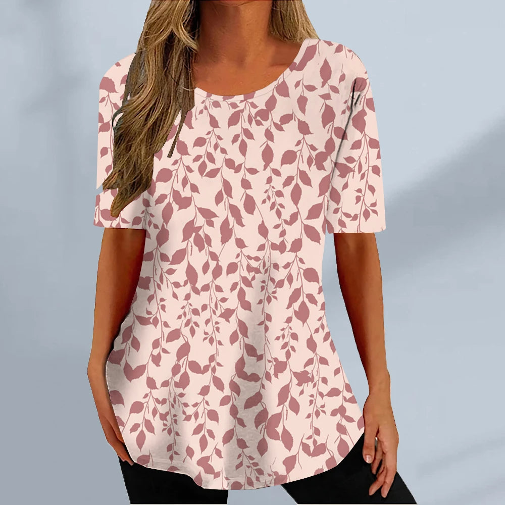 New Women's T-shirt Summer Fashion Short Sleeve Tops Tees Casual Daily Print T Shirt For Women Clothes Plus Sized Girls Clothing