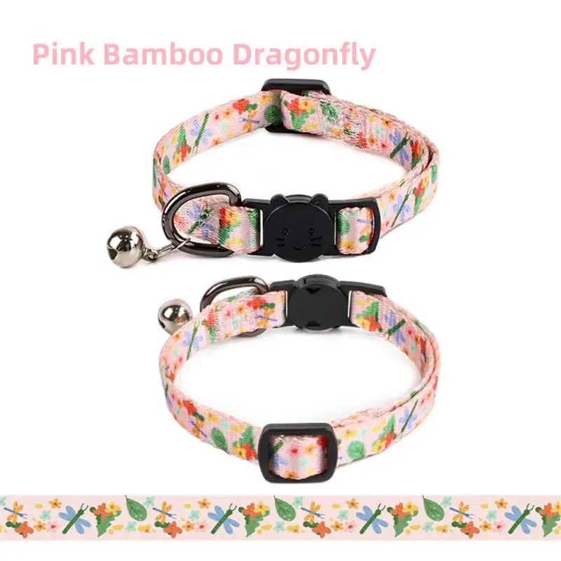 Cat Collar Adjustable with bells Ins Design Comfortable Safety Buckle Anti-choking fashion Ethnic Jacquard Cat Pet Supplies