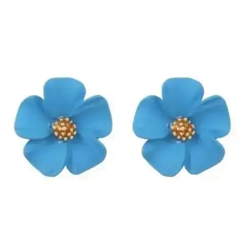 925 Silver Needle Korean Vintage Oil Painting Pearl Flower Earrings For Women Jewelry 2024 Trending New Luxury Women's Earrings