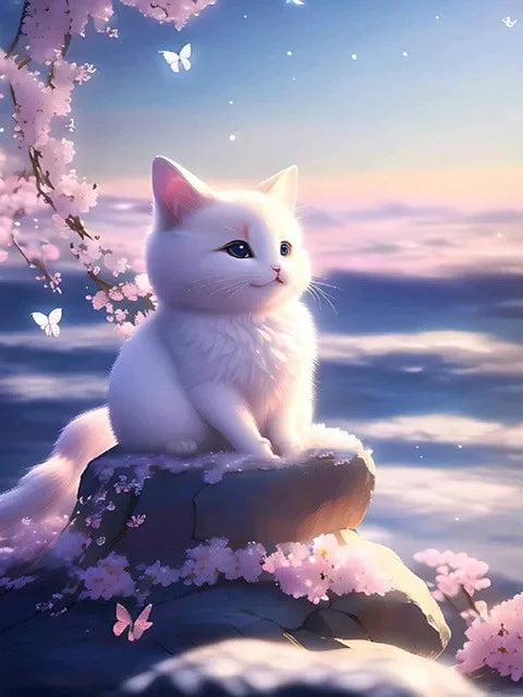 HOMFUN 5D DIY Full Diamond Embroidery "Animal Cat" Diamond Painting Cross Stitch Rhinestone Home Decoration